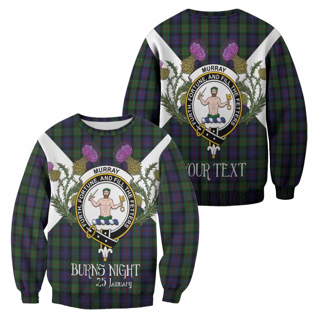 Murray Tartan Family Crest Sweatshirt Scottish Burns Night Thistle Floral