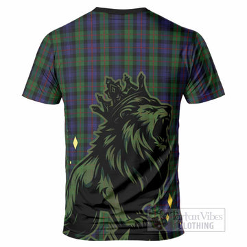 Murray Tartan Family Crest T-Shirt Crowned Lion Roaring