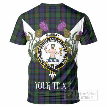Murray Tartan Family Crest T-Shirt Scottish Burns Night Thistle Floral