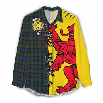 Murray Tartan Family Crest Women Casual Shirt Lion Rampant Honor