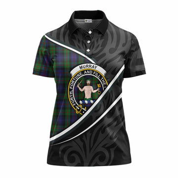 Murray Tartan Family Crest Women's Polo Shirt Celtic Scottish Thistle Floral - Tartan Vibes Clothing