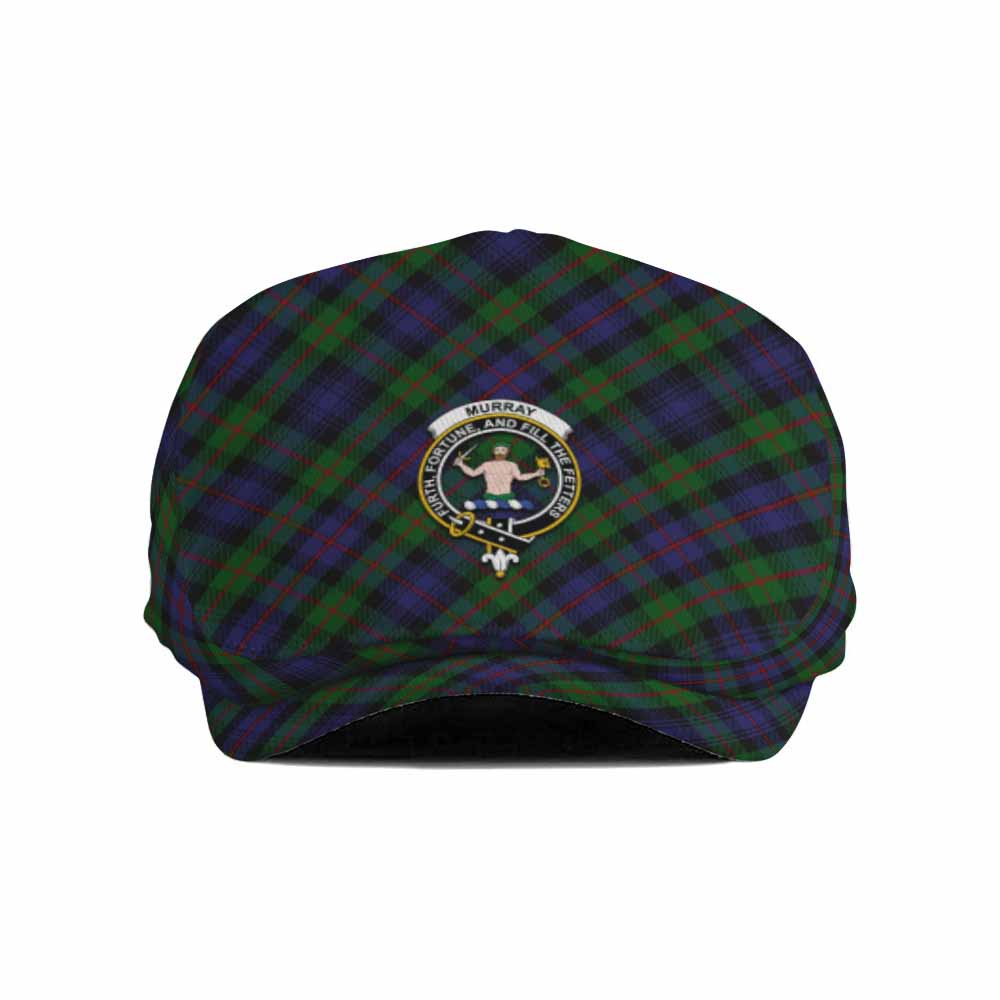 Murray Tartan Flat Cap, Jeff Cap Cross Style with Family Crest - Tartan Vibes Clothing