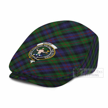 Murray Tartan Flat Cap, Jeff Cap Cross Style with Family Crest