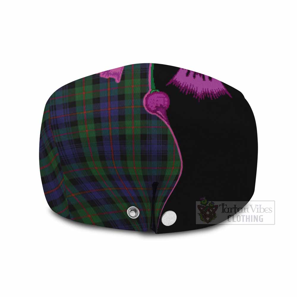 Murray Tartan Flat Cap, Jeff Cap Traditional Scottish Thistle