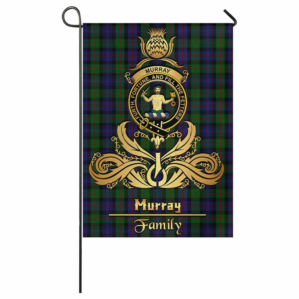 Murray Tartan Garden Flag with Highland Thistle Cherish Family Crest Style - Tartan Vibes Clothing