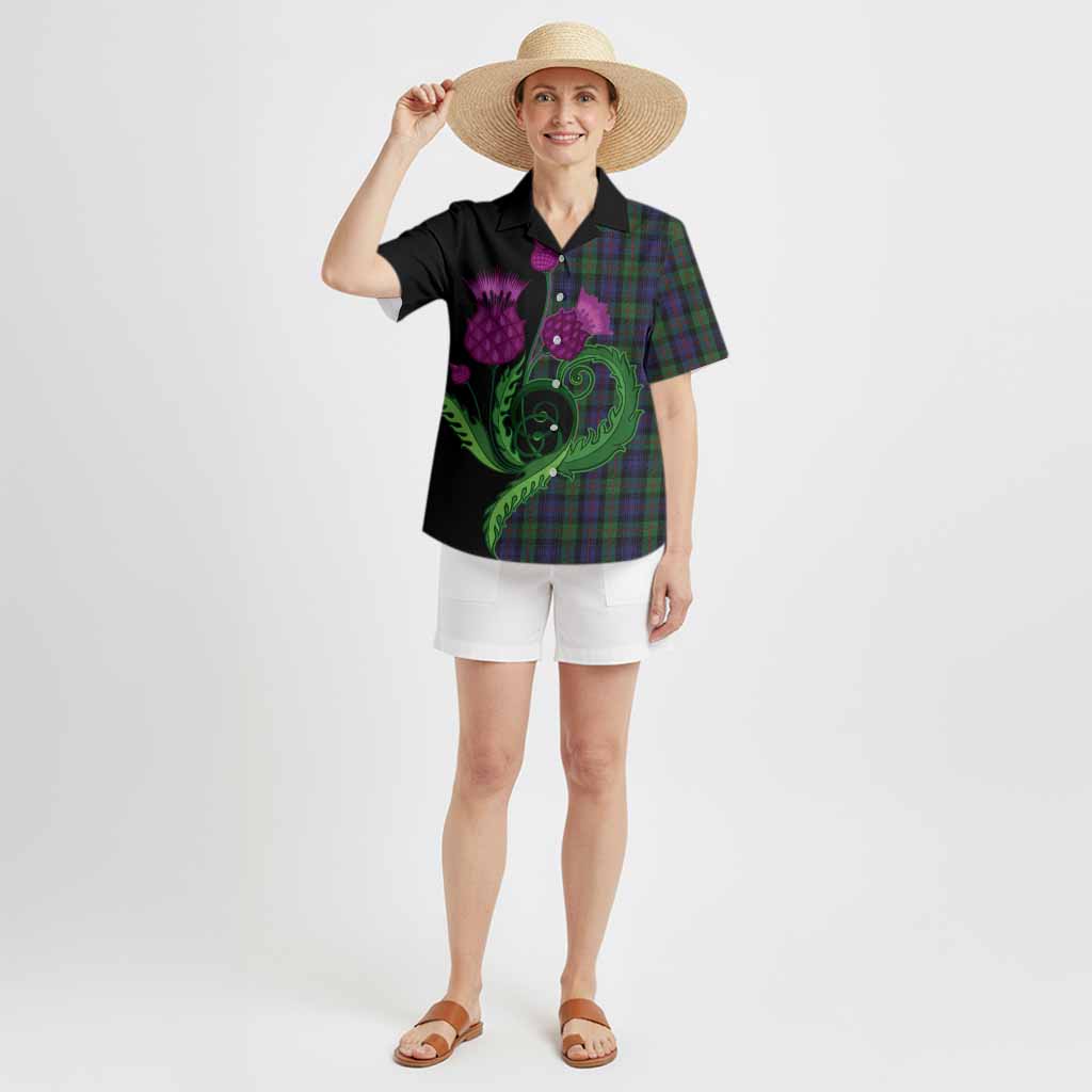 Murray Tartan Hawaiian Shirt Traditional Scottish Thistle