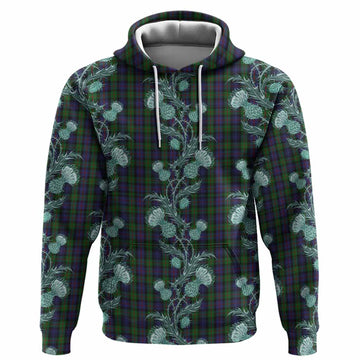 Murray Tartan Hoodie Seamless Scottish Thistle Flowers
