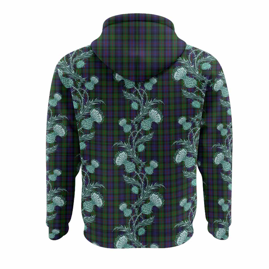 Murray Tartan Hoodie Seamless Scottish Thistle Flowers