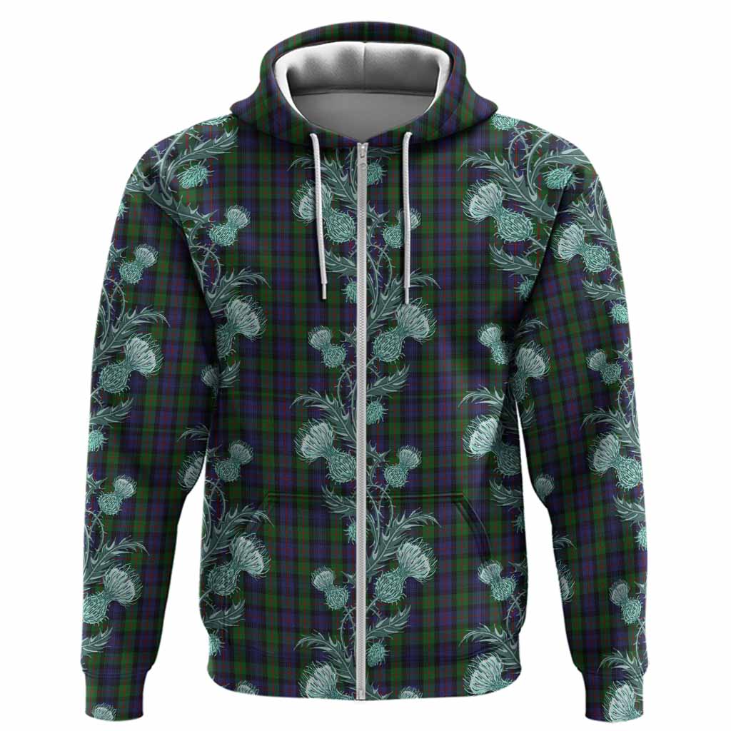 Murray Tartan Hoodie Seamless Scottish Thistle Flowers