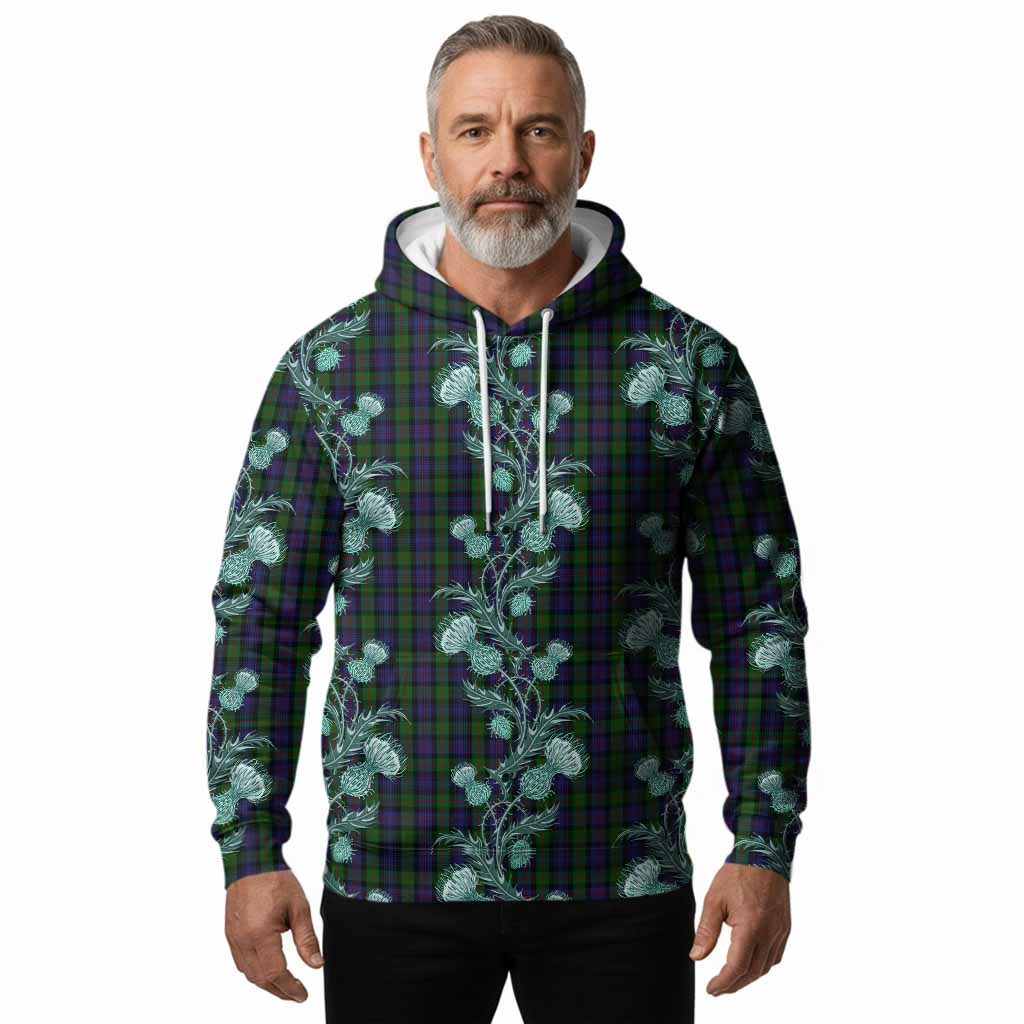 Murray Tartan Hoodie Seamless Scottish Thistle Flowers