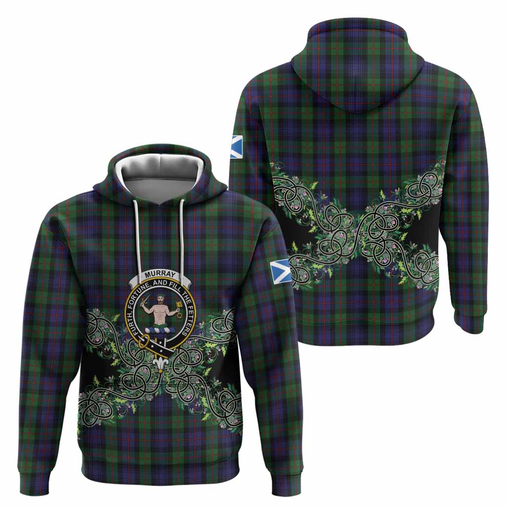 Murray Tartan Hoodie Thistle Scottish Spirit