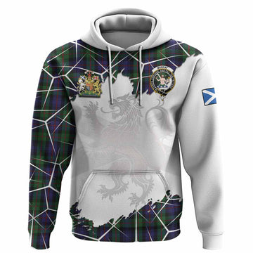 Murray Tartan Hoodie with Family Crest and Lion Rampant Grunge Style