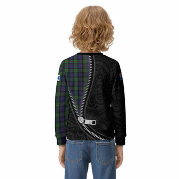 Murray Tartan Kid Knitted Sweatshirt New Zealand Pattern Unique Zipper Stylized
