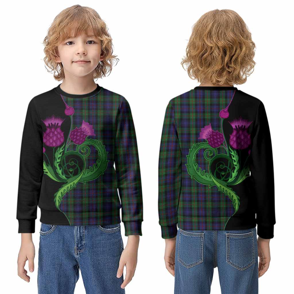 Murray Tartan Kid Knitted Sweatshirt Traditional Scottish Thistle