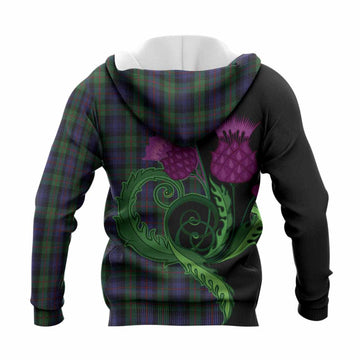 Murray Tartan Knitted Hoodie Traditional Scottish Thistle