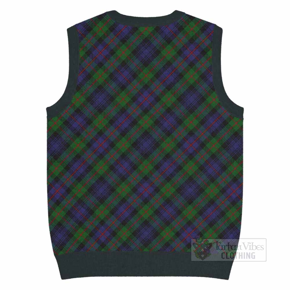 Murray Tartan Knitted V-Neck Vest with Family Crest Cross Style