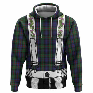 Murray Tartan Lederhosen Costume Hoodie Scotland Thistle Floral
