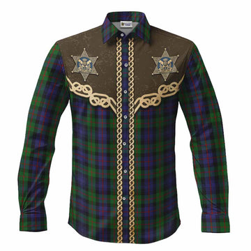 Murray Tartan Long Sleeve Button Shirts Bigfoot Riding The Kelpie Monster