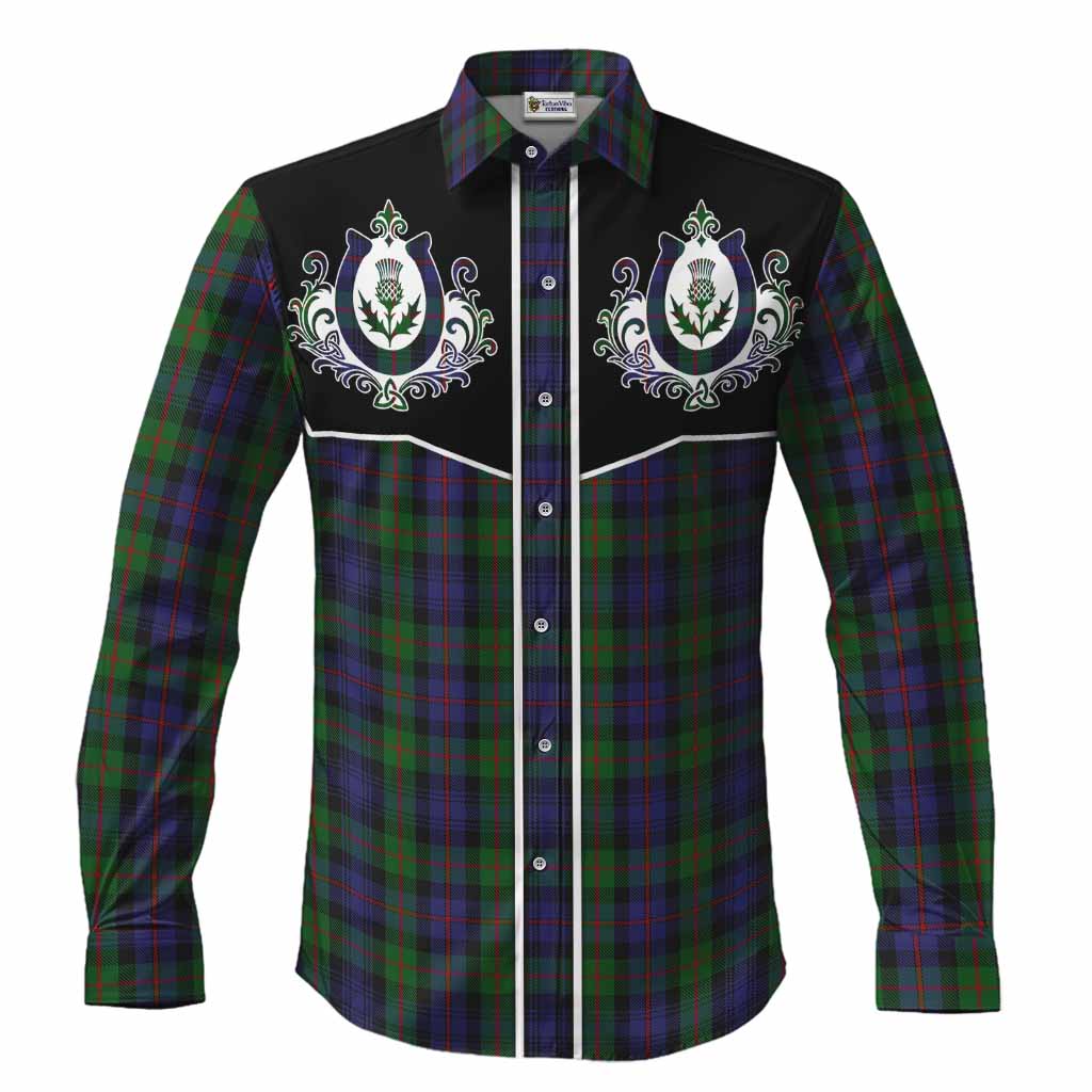 Murray Tartan Long Sleeve Button Shirts Horseshoe Ornament Men's Shirt S - Tartan Vibes Clothing
