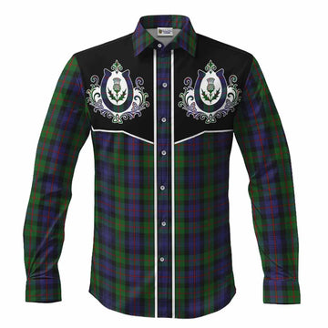 Murray Tartan Long Sleeve Button Shirts Horseshoe Ornament Men's Shirt S - Tartan Vibes Clothing