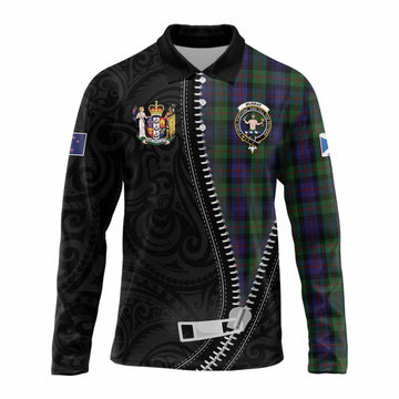 Murray Tartan Long Sleeve Polo Shirt New Zealand Pattern Unique Zipper Stylized
