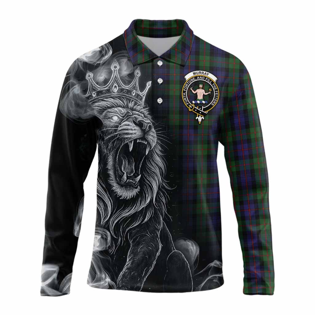 Murray Tartan Long Sleeve Polo Shirt Roaring Lion Heritage