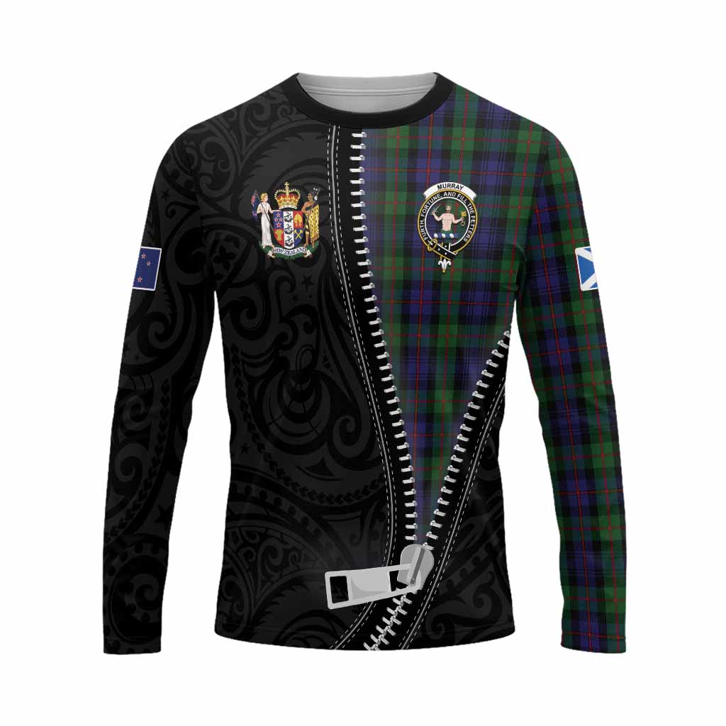 Murray Tartan Long Sleeve T-Shirt New Zealand Pattern Unique Zipper Stylized