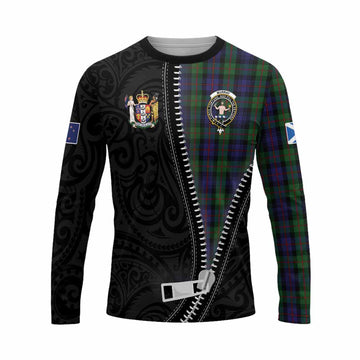 Murray Tartan Long Sleeve T-Shirt New Zealand Pattern Unique Zipper Stylized