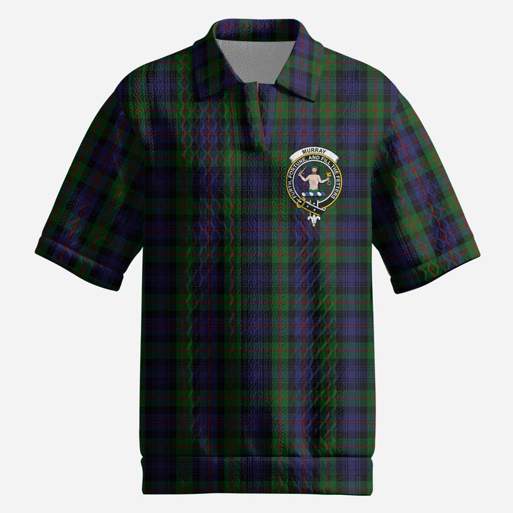 Murray Tartan Men’s Polo Sweater Top with Family Crest