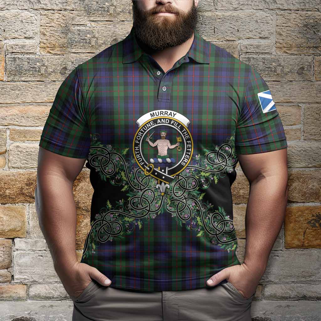 Murray Tartan Polo Shirt Thistle Scottish Spirit