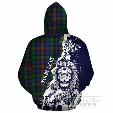 Murray Tartan Scottish Cotton Hoodie Angry Lion With Soccer Ball Style