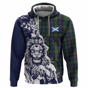 Murray Tartan Scottish Hoodie Angry Lion With Soccer Ball Style