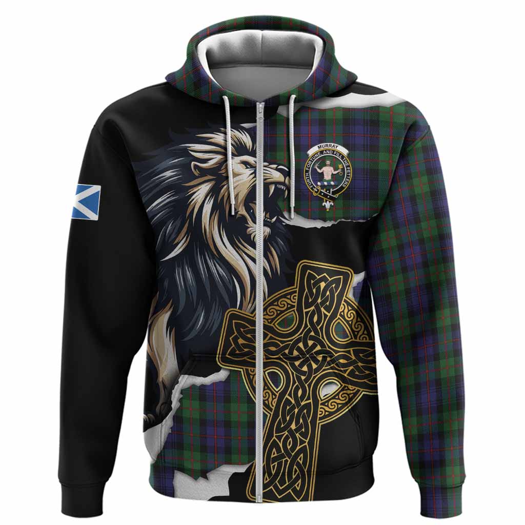 Murray Tartan Scottish Hoodie Lion Celtic Heritage