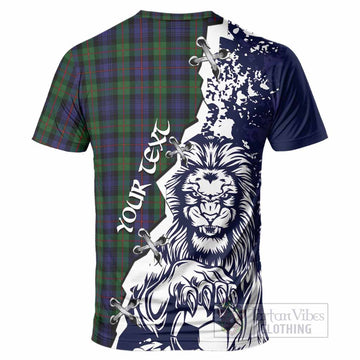 Murray Tartan Scottish T-Shirt Angry Lion With Soccer Ball Style