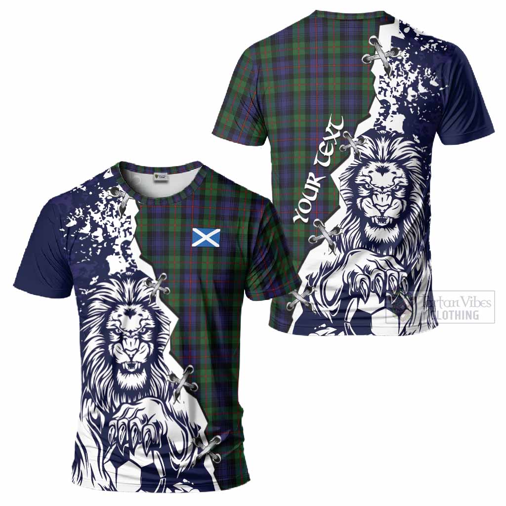 Murray Tartan Scottish T-Shirt Angry Lion With Soccer Ball Style