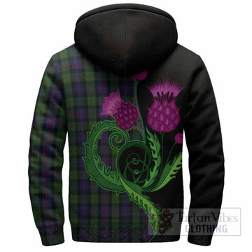 Murray Tartan Sherpa Hoodie Traditional Scottish Thistle