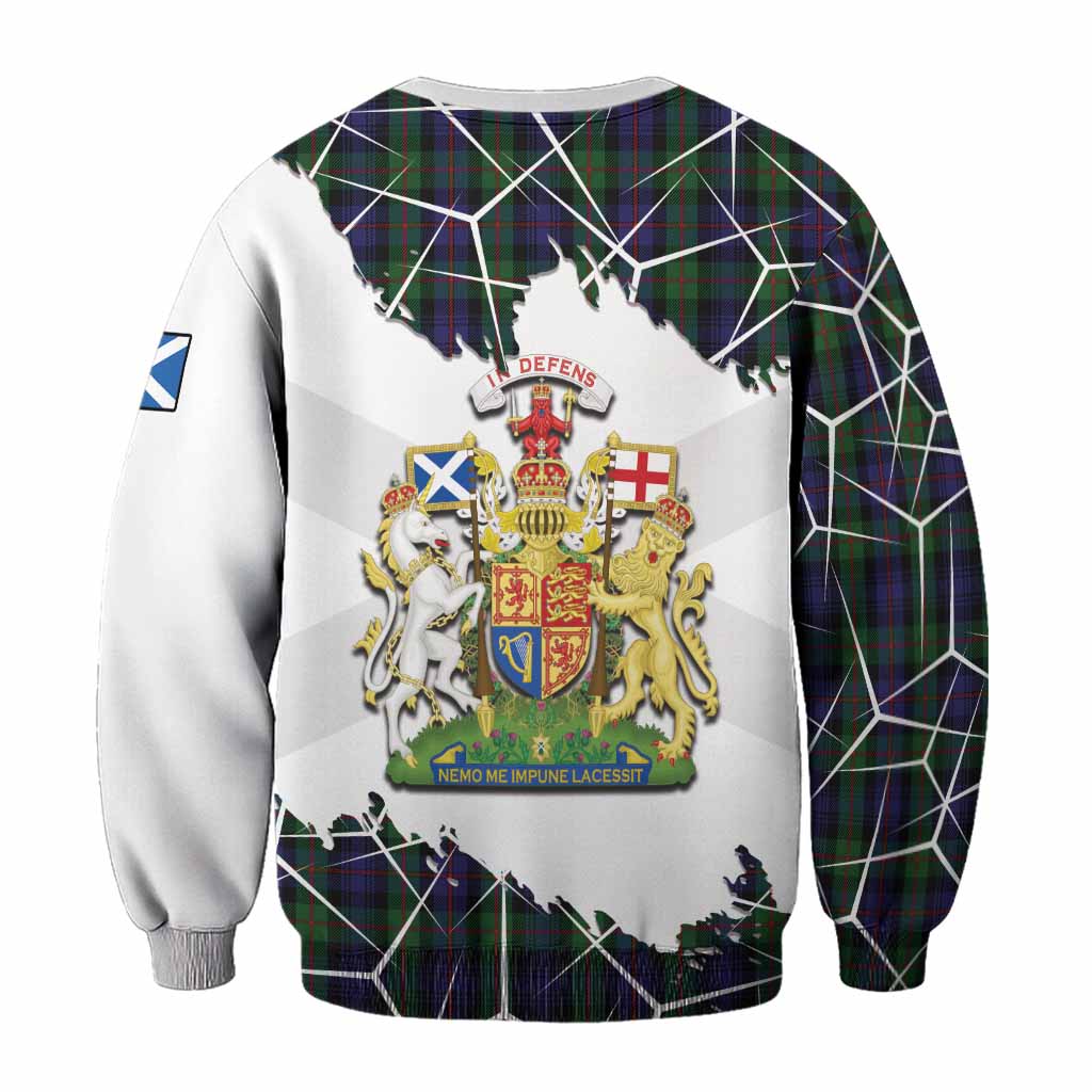 Murray Tartan Sweatshirt with Family Crest and Lion Rampant Grunge Style