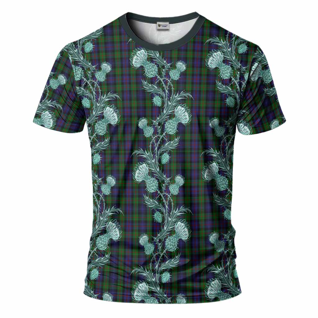 Murray Tartan T-Shirt Seamless Scottish Thistle Flowers