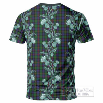 Murray Tartan T-Shirt Seamless Scottish Thistle Flowers