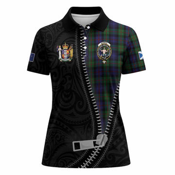Murray Tartan Women Polo Shirt New Zealand Pattern Unique Zipper Stylized