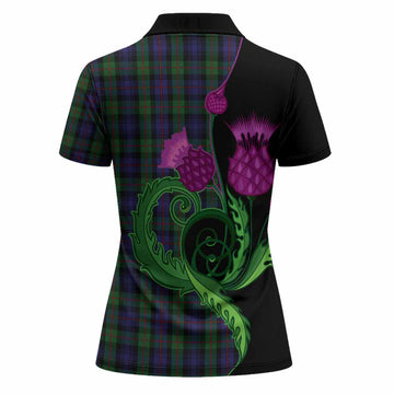 Murray Tartan Women Polo Shirt Traditional Scottish Thistle