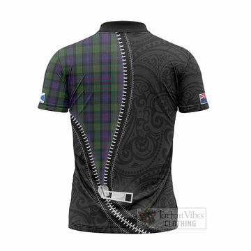 Murray Tartan Zipper Polo Shirt New Zealand Pattern Unique Zipper Stylized