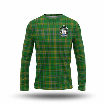 Tartan Vibes Clothing Myers Irish Clan Tartan Long Sleeve T-Shirt with Coat of Arms