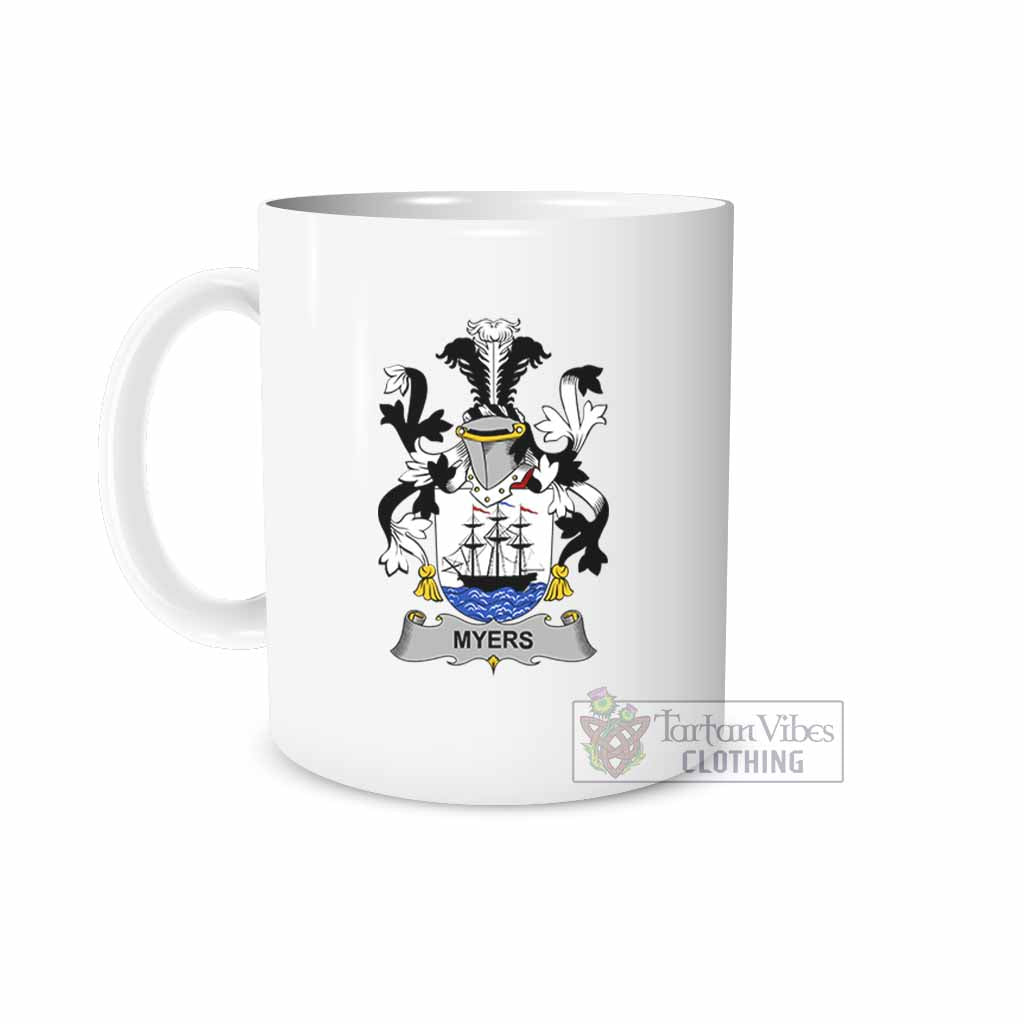Tartan Vibes Clothing Myers Irish Clan Coat of Arms Ceramic Mug