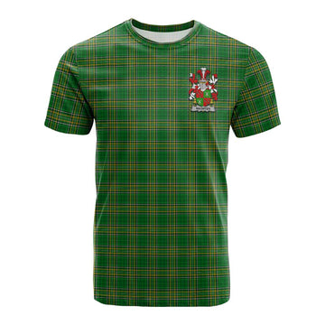 Naghten Irish Clan Tartan Cotton T-shirt with Coat of Arms