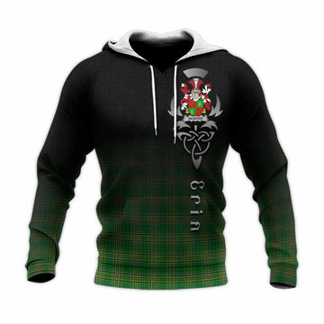 Naghten Irish Clan Knitted Hoodie with Coat of Arms Erin Go Bragh Celtic Inspired Unisex Knitted Pullover Hoodie - Tartan Vibes Clothing