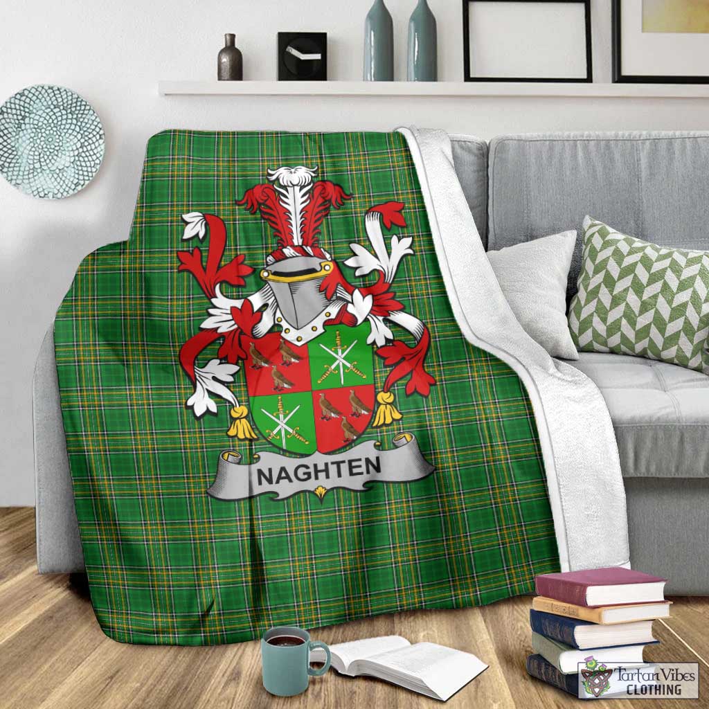 Naghten Irish Clan Tartan Blanket with Coat of Arms - Tartan Vibes Clothing