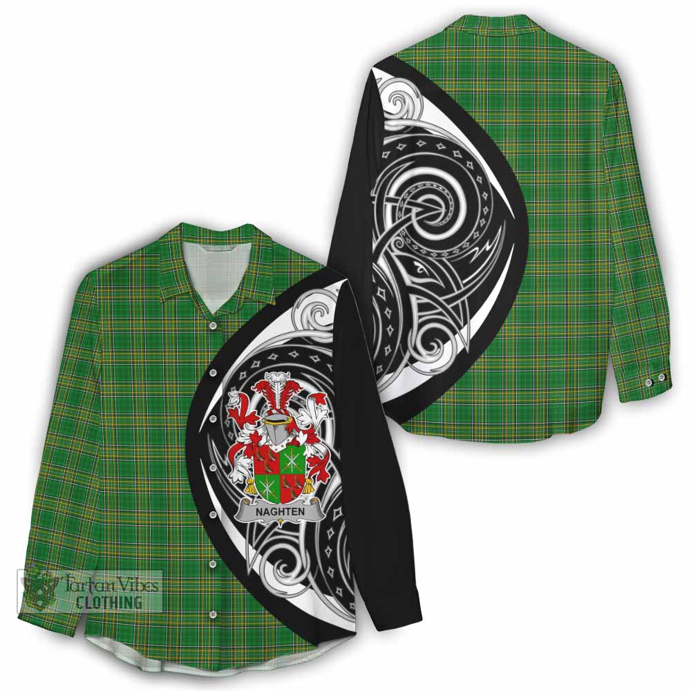 Naghten Irish Clan Women's Casual Shirt Celtic Circle Style - Tartan Vibes Clothing