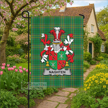 Naghten Irish Clan Tartan Garden Flag with Coat of Arms