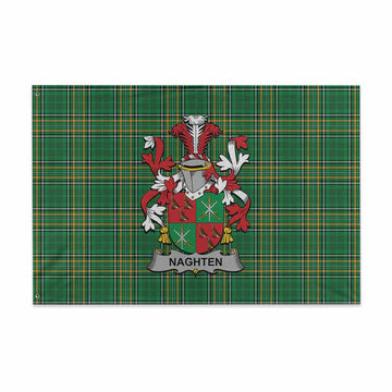 Naghten Irish Clan Tartan House Flag with Coat of Arms